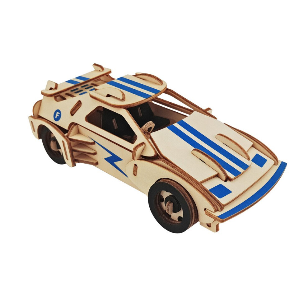 Dlong 3D-Holzmodell-Spielzeugbausatz, Diy-Montage, Konstruktion, Puzzle, Holzhandwerksset, Bausatz F R Ferrari-Sportwagen, Kinder, Holzpuzzle, Mo-image