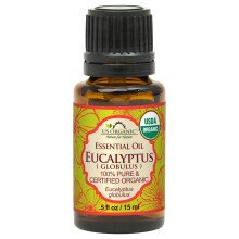 Amerikansk organisk 100% ren eukalyptus essentiel olie (globulus) - USDA certificeret organisk dampdestilleret - m / euro -droppere (flere st?rre