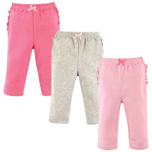 Unisex bavlnen nohavicky a leg ny Hudson Baby pre b b tk , ru ovo-siv , 0-3 mesiace