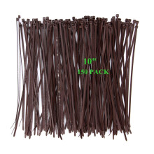 HAODE FASHION Brede 10 Inch 150 Pack Sterke Houten Bruine Kabelbinders Standaard Duurzame Kabelbinders Houtkleur-Buiten Tuinbinders Kantoor en Keuken