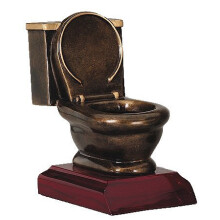Decade Awards Toilet Bowl Loser Trophy Gold - Last Place Award - 5 Inch Tall - Nu aanpassen