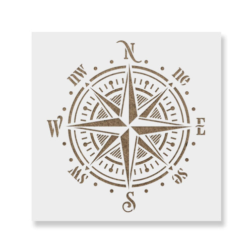 Compass Rose Stencil - Beach Stencil Ocean Stencil Compass Rose Stencil Boat Stencil Compass Stencil