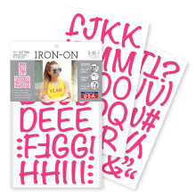 SEI 1,75-inch strijkletters op T-shirt, vriendelijke letterflock, warmteoverdracht, felroze