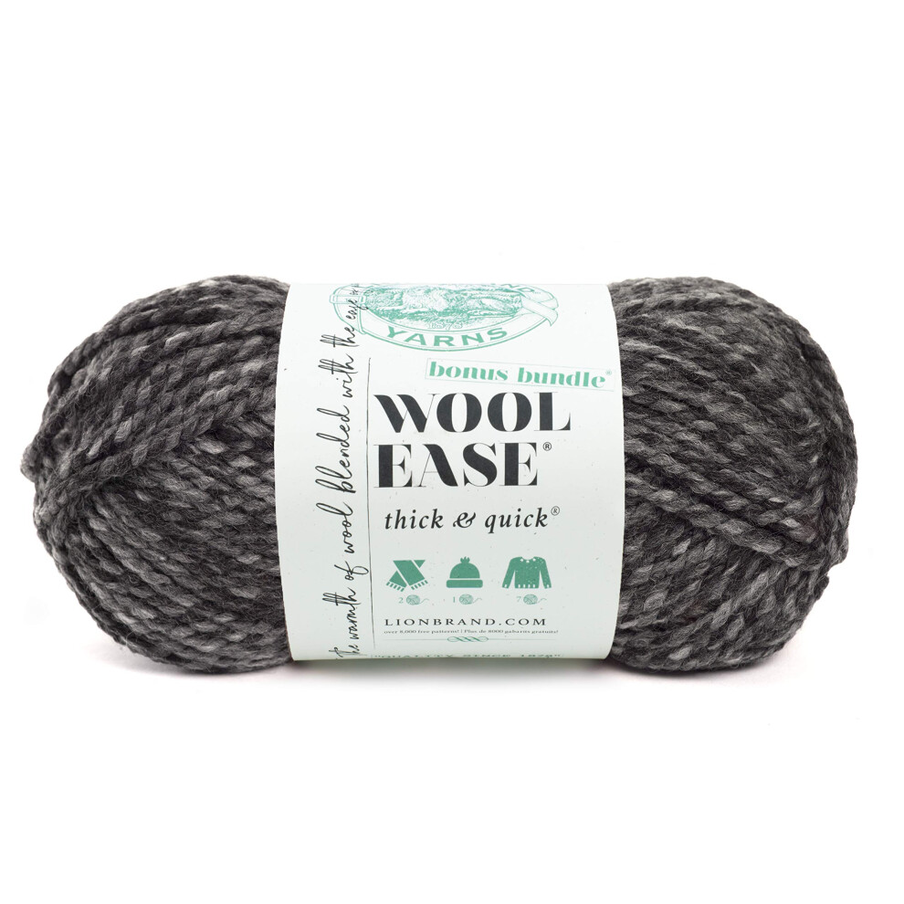 Lion Brand Yarn 641-528 Wool-Ease Thick & Quick Bonus Bundle Yarn  Licorice