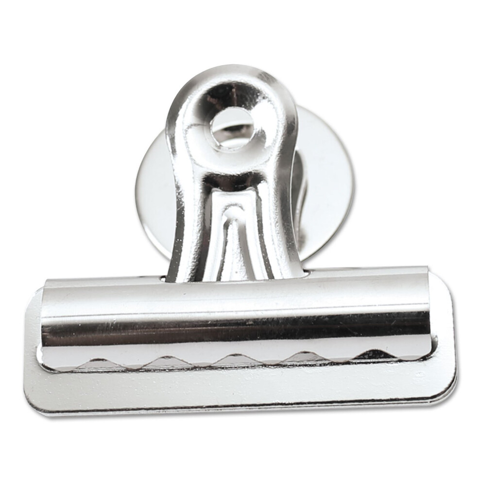 Universal UNV31261 Bulldog Magnetic Clips - Medium  Nickel (12/Pack)