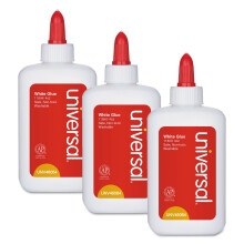 Universal UNV46064 4 oz. Waschbarer Klar-Trockenkleber - Wei (3/Packung)