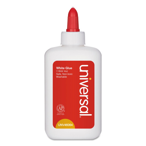 Universal Universal UNV46064 4 oz. Tvttbart klar-torrt lim - vitt (3/pack) 1