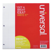 Papel de relleno universal UNV20920 de 8"" x 10,5"" con 3 agujeros, regla ancha/legal (paquete de 200)