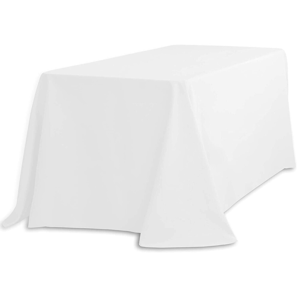 TABLEcLOTHSFAcTORY White 90x156 Polyester Rectangle Tablecloths
