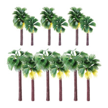 Yetaha 12stcs kokosn?d palmetr? model miniatyr tropisk tr? plast kunstig model tr?er til diorama tog jernbanelayout regnskov landskab landskab ka