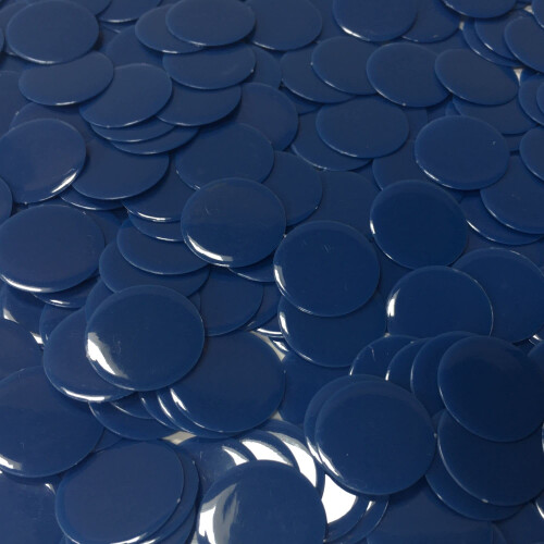 Mr Chips Plastic Bingo Chips fr Bingo Games 150 Count Bag - Solid and Transparenta Colors Counting Chips - Solid Blue - 3/4 tum