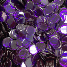MR CHIPS Plastbingochips fr spel 150 Count-pse - solida och transparenta frger rknar lila 3/4 tum