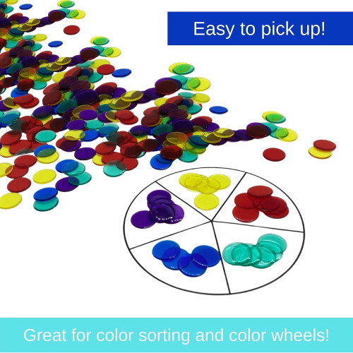 Mr Chips Plastic Bingo Chips fr Bingo Games 150 Count Bag - Solid and Transparenta Colors Counting Chips - Solid Black - 3/4 tum 2