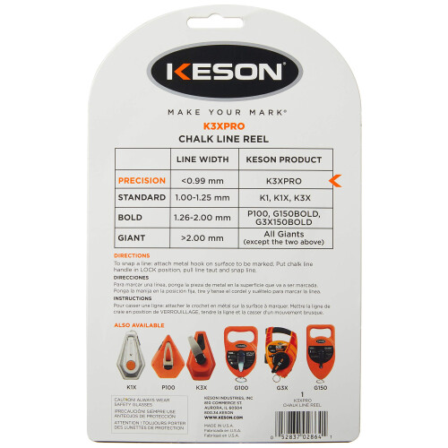 Keson K3XPRO Σχοινάκι Γραμμής Χρώματος με 3X1 Επαναφορά, 30 μέτρα 1