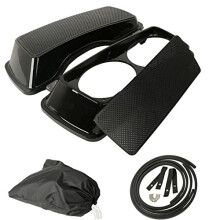 XMT-MOTO Levendige zwarte harde zadeltasdeksels met dubbele luidsprekerroosters van 6 x 9 inch voor Harley Davidson Touring Road Glide FLTRX Electra