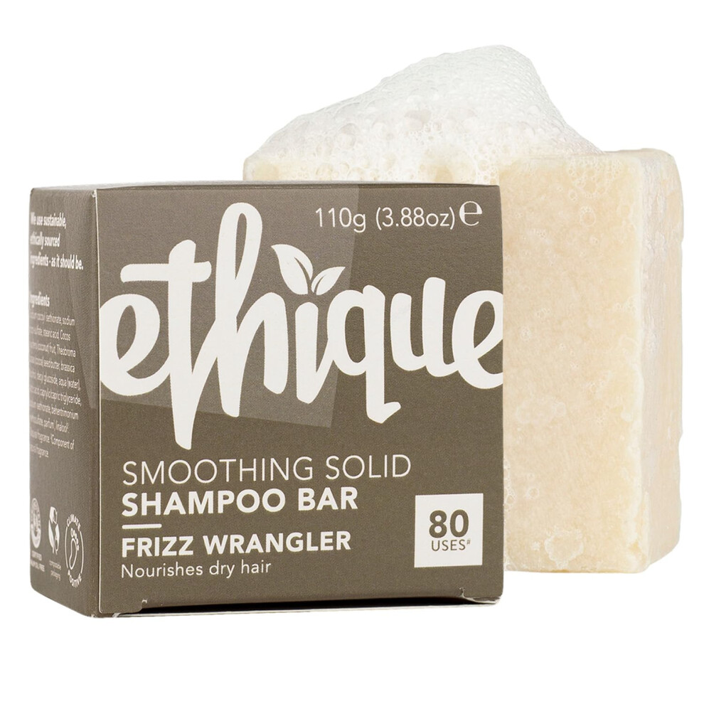 Ethique Frizz Wrangler - Smoothing Solid Shampoo Bar for Dry & Damaged Hair - Vegan  Eco-Friendly  Plastic-Free  Cruelty-Free  3.88 oz(Pack of 1)