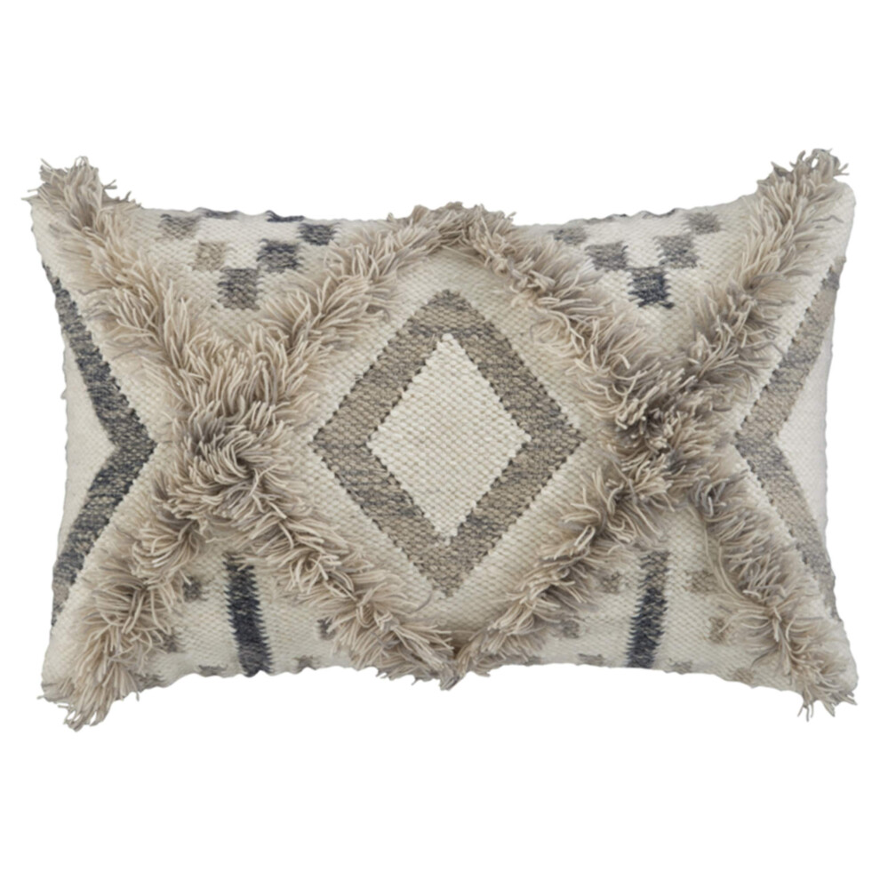 Signature Design by Ashley Liviah Boho Farmhouse sierkussen 22 x 14 inch beige en grijs