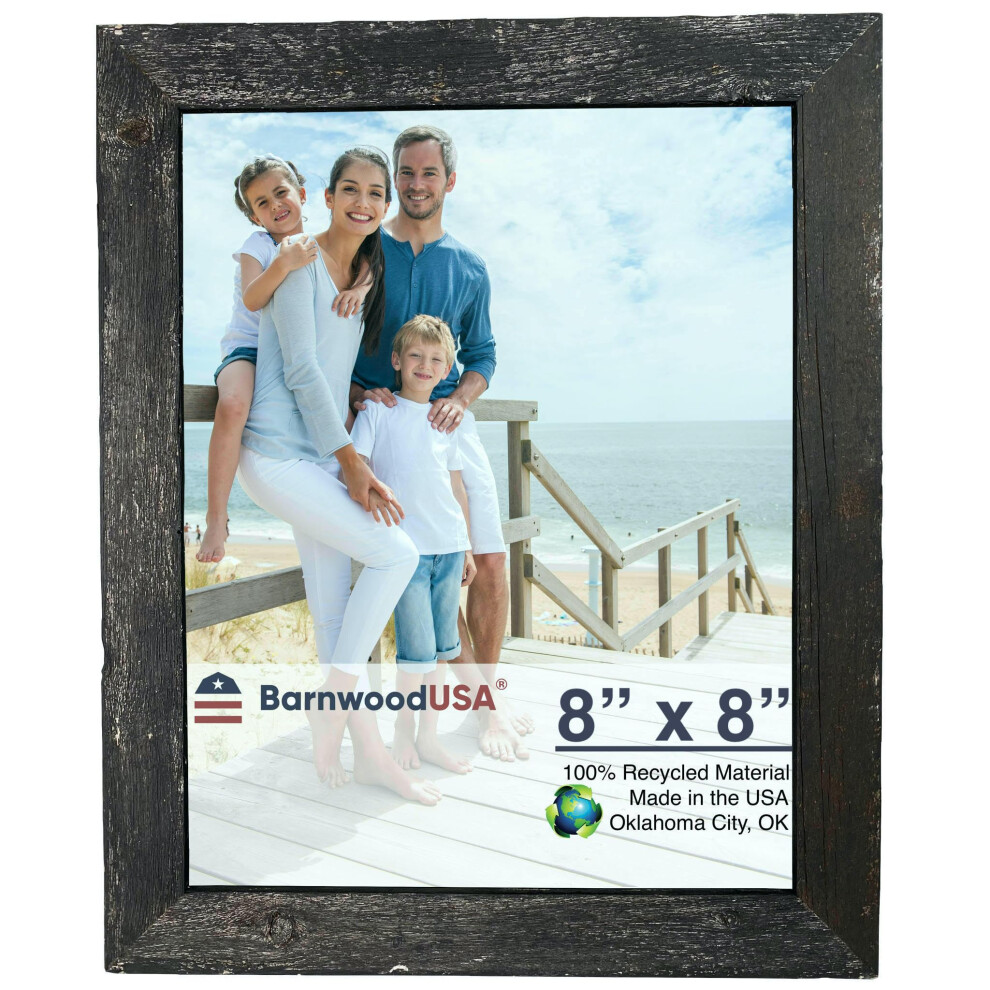 Barnwoodusa | Statek 8X8 Rm Obrazu | Lisovn 1 1/2 Palce | 100% Recyklovan Drevo | Rustikln | Smokey Black-image