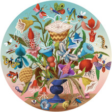 eeBoo: Piece and Love Crazy Bug Bouquet 500-teiliges rundes Puzzle. Puzzle fr Erwachsene und Familien. Enthlt glnzende und stabile Teile