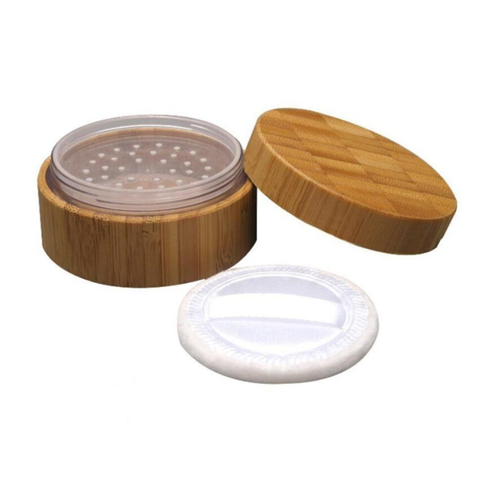 Astrqle 1Pcs 30Ml 1Oz Empty Refillable Portable Bamboo Diy Make Up Loose Powder Puff Bottle Jar Container Case With Puff Sifter Foundation Cosmetic Box Baby K