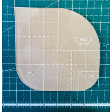 Righello per trapuntatura con strumento raggio