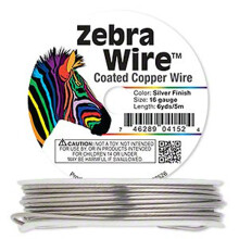 Zebra drt zlat/strbrn/meden kulat cvka 12 14 16 18 20 22 24 26 Gauge (16 Gauge 6 Yard Silver)