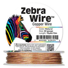 Zebra drt Zlat/strbrn/meden kulat cvka 12 14 16 18 20 22 24 26 Gauge (22 Gauge 15 Yard Copper)