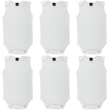 Little Pipers Baby Bomuld Onesee Hvid Undertr?jer Bodysuits 6 Pack 3-6 M?neder Hvid ?rmel?s (6PK)