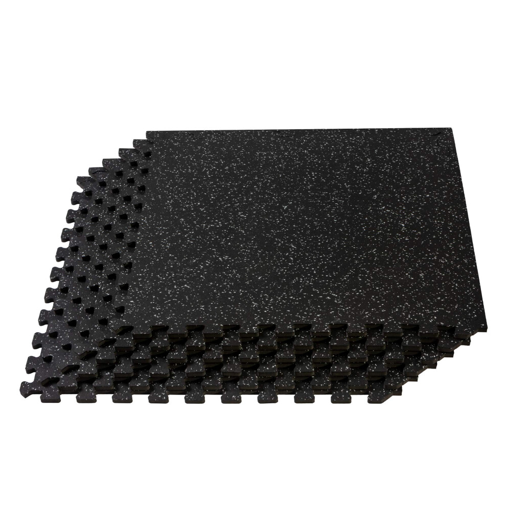 Dalles de mousse embo   tables Velotas de 9,5 mm d'   paisseur avec dessus en caoutchouc - Tapis de fitness personnel Dalles de sol en mousse EVA pou