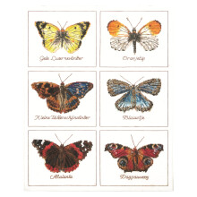 Thea Gouverneur - Telpakket - Vlinders - Aida - 16 stuks - Borduurpakket voor volwassenen - DMC Borduurgaren en andere borduurbenodigdheden inbegrepe