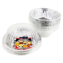 Pactogo engangs aluminium 5 3/4 """" Kødpakke Ekstra Deep Pan Baking Tin W/Clear Dome Låg (pakke med 12 sæt)