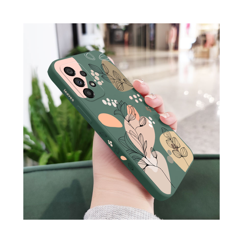 (Dark Samsung A03s) Abstract Plants Case Samsung A54 A34 A14 A15 A25 A Green 967855057828