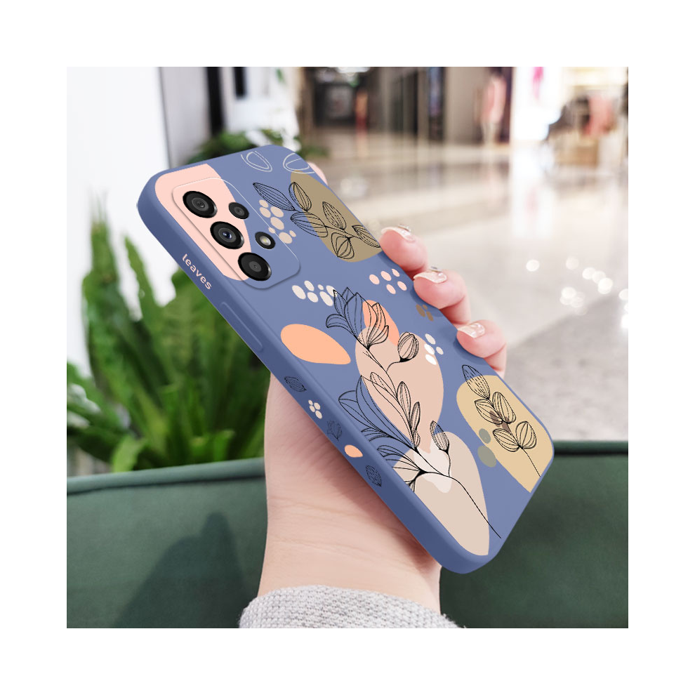 (Light Samsung A04e) Abstract Plants Case Samsung A54 A34 A14 A15 A25 A Blue 967855058078
