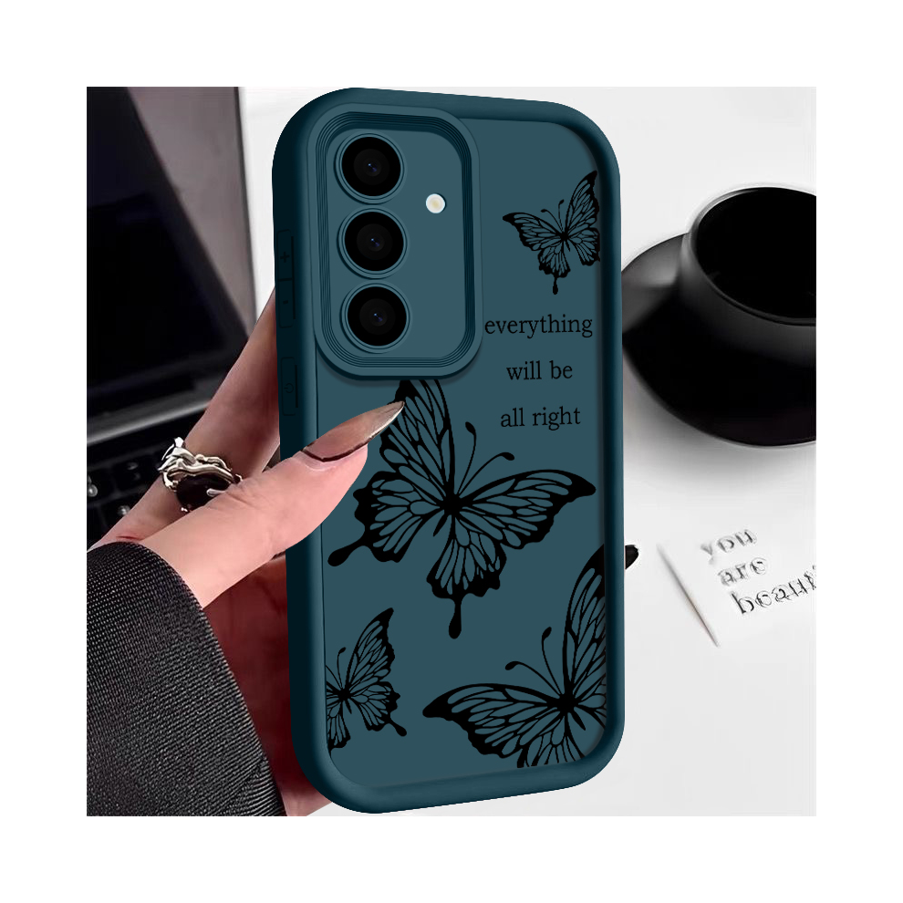 (A339 Dark For Samsung S25ultra) Butterfly Case For Samsung Galaxy S25 S24 S23 S22 Green 967855054995