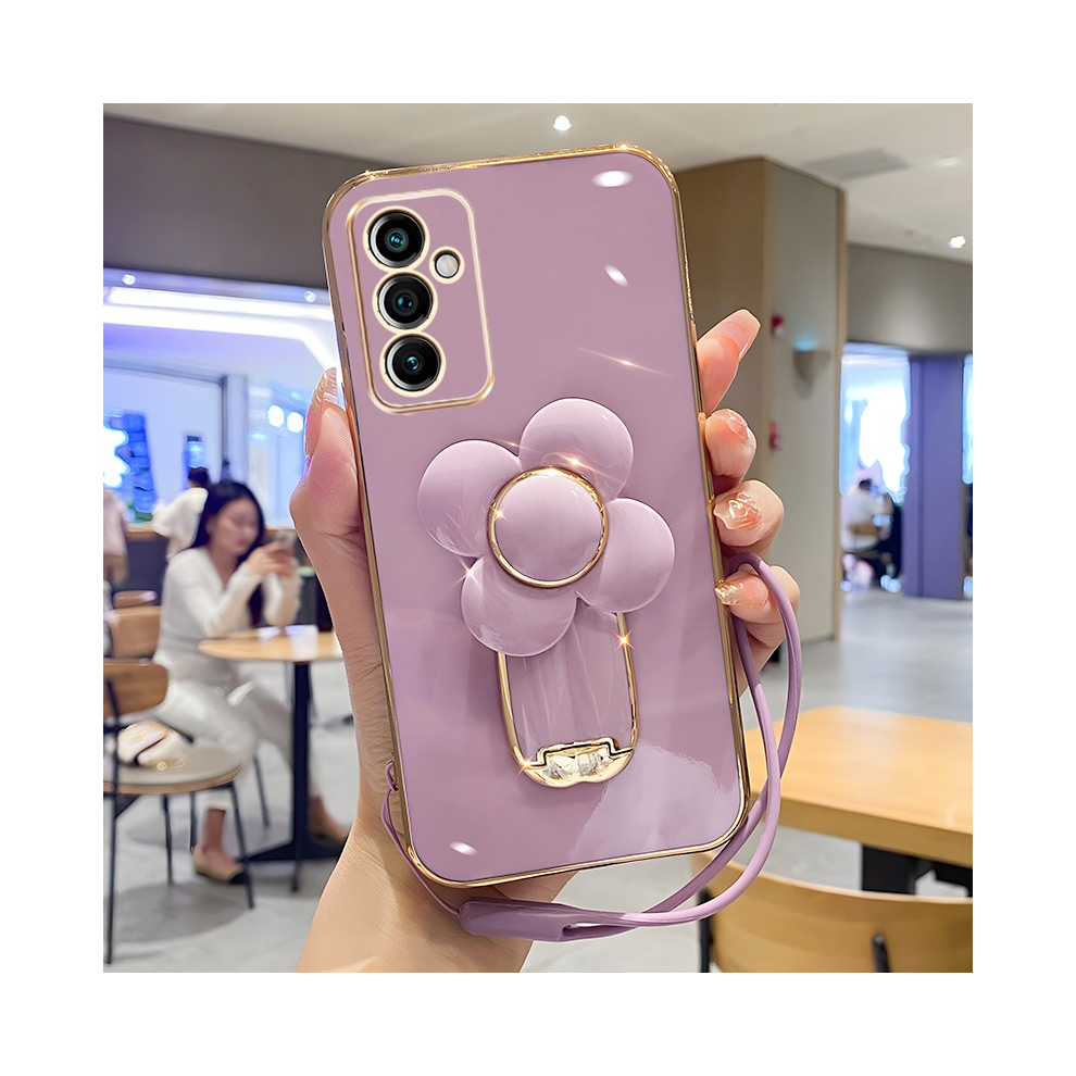 (, Samsung A32 4G) Turn Flower Holder Case For Samsung A25 A04e A34 A Purple 967855052786