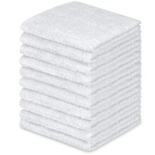 DecorRack Confezione da 10 panni in 100% cotone, morbidi e lussuosi, 30,5 x 30,5 cm, ultra assorbenti, lavabili in lavatrice, bianchi (confezione