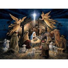 Bits and Pieces - 500 stukjes puzzel voor volwassenen - in de kribbe - 500 pc's Kerst Religieuze Heilige Kerst Jigsaw door kunstenaar Ruane Manning