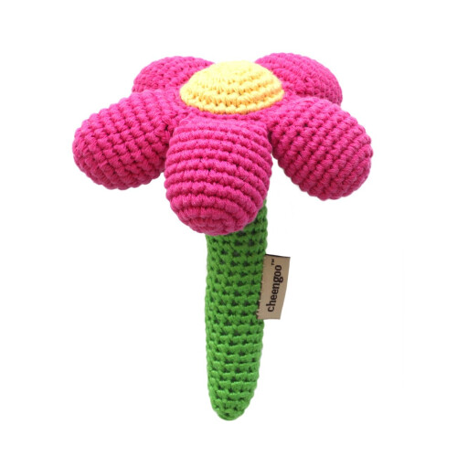 Cheengoo baby rattle magenta blomma