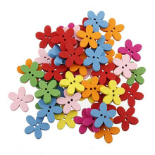 100pcs Wooden Flower Buttons Flatback 2 Hole Buttons Cute Floral Sewing Decorative Buttons for Skirts Gloves Sweaters Shirts Hats Scarves Scrapbookin