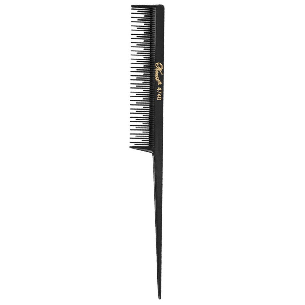 Krest Barber Beauty Hair 4740 8"""""""" Rattail Teaser Cutting Comb Sb-K4740-Blk