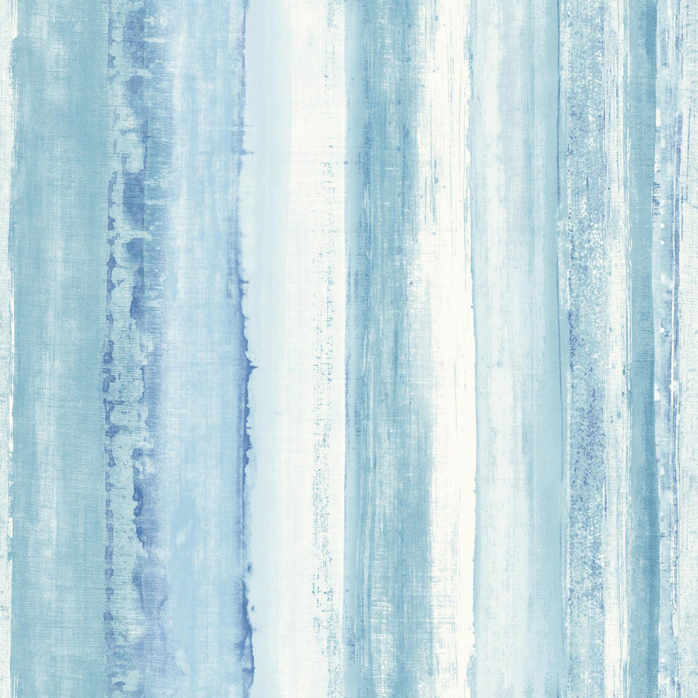 Roommates Rmk9061wp Light Blue Watercolor Stripe Peel And Stick Wallpaper 20.5""""X 16.5 Feet 034878331195