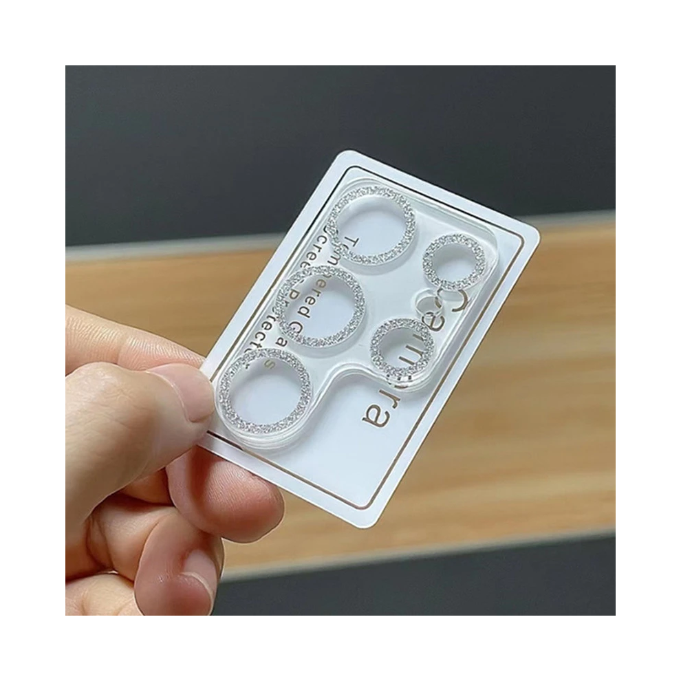 (, For S24 Ultra) Bling Glitter Diamond Clear Camera Lens Protector Silver 967855097640