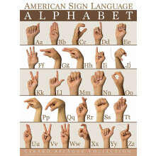 Gerard Aflague Collection - American Sign Language Alphabet (ABC) plakat - 18x24 inches - Matte finish