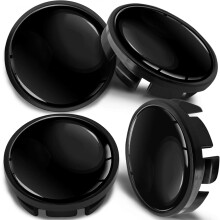 SkinoEu 4 x 65mm Wheel Centre Alloy Hub Center Caps Compatible with VW 3B7 601 171 / 6U7 601 171 Black Hubcaps CV 4