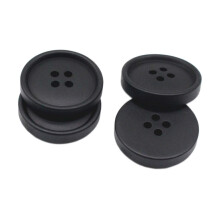 YaHoGa 50PCS 1 Inch 25mm Large Black Buttons Resin Buttons for DIY Sewing Tailor Crafts Coats Clothes (25MM)