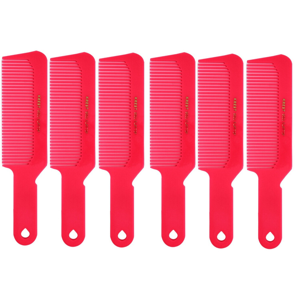 Krest Barber Beauty Hair 9001 8 3/4"""" Flattop Comb (6 Pack) 6 X Sb-K9001-Npink
