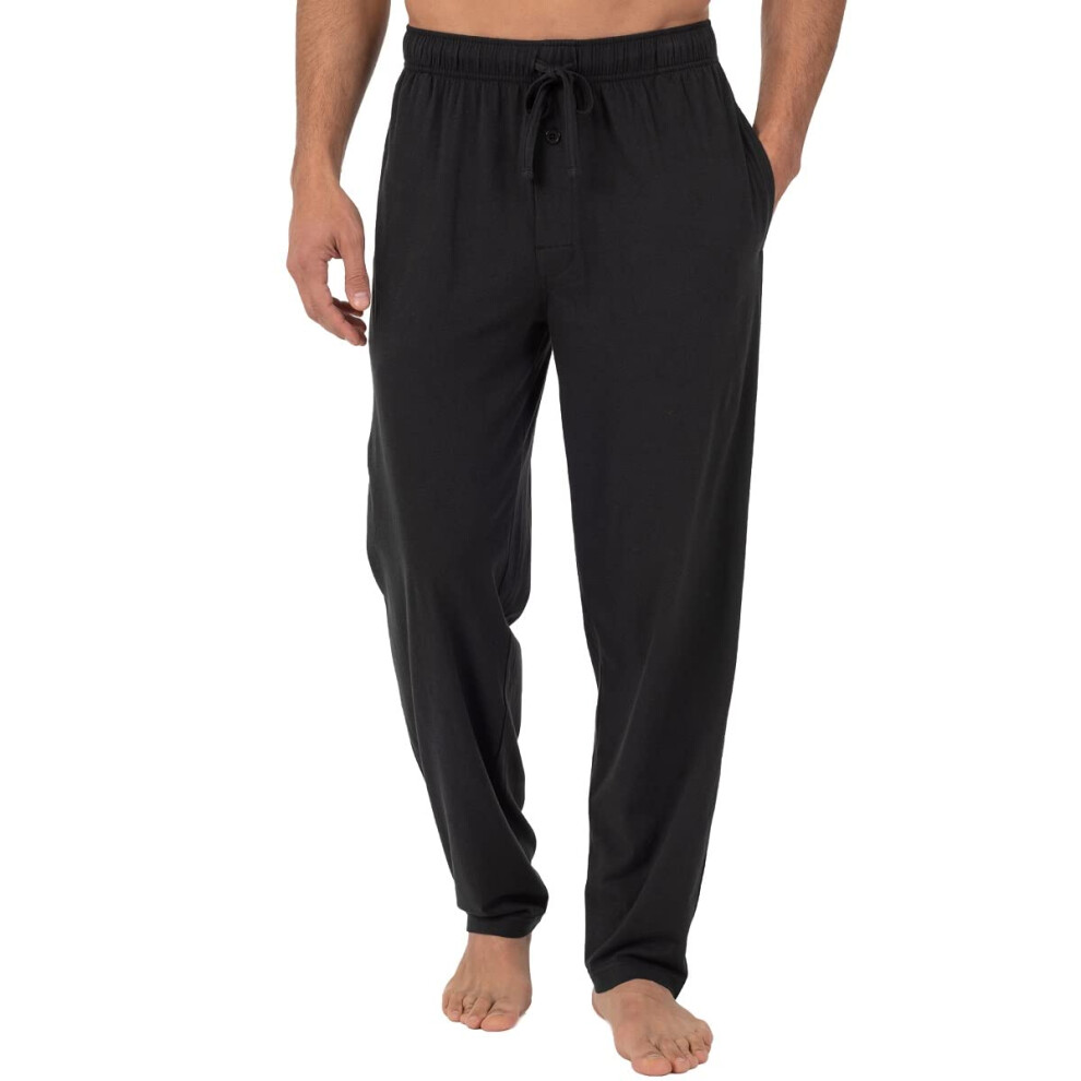 Fruit of the Loom Men's Extended Sizes Jersey Knit Sleep Pant (1-Pack)  Black  X-Large Tall