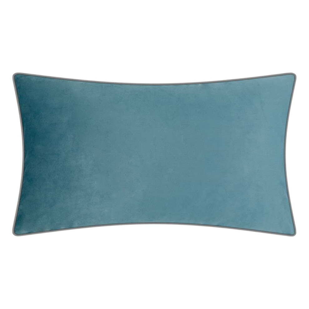Housse de coussin d   corative en velours solide KINGROSE, douce et luxueuse, pour canap   , fauteuil, 35,6 x 61 cm, bleu