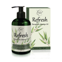 Olio da massaggio rinfrescante con oli essenziali di eucalipto e menta piperita - Ottimo per la massoterapia. Rilassante muscolare completamente