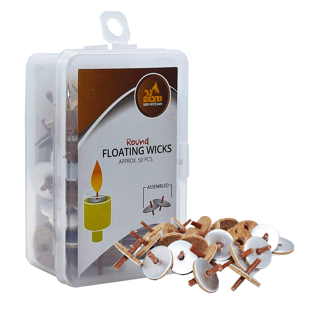 Ner Mitzvah Vormontierte Runde Schwimmende Dochte 50 St Ck Baumwolldochte Und Korkscheibenhalter F R Lbecher-image